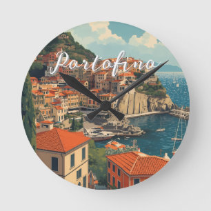 Relógio Redondo Estilo Vintage Portofino Genova Itália