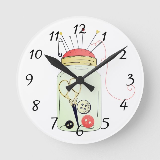 Relógio Redondo Estojo de costura (Frente)