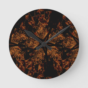 Relógio Redondo Estrela Kaleidoscopic escura elegante de Brown do