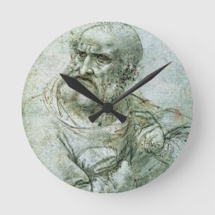 Relógio Redondo Estude para um apóstolo da última ceia, c.1495
