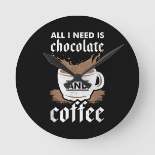 Relógio Redondo Eu Adoro Chocolate E Café