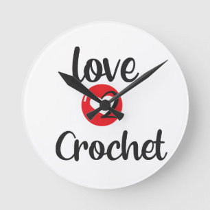 Relógio Redondo Eu Amo 2 Crochet