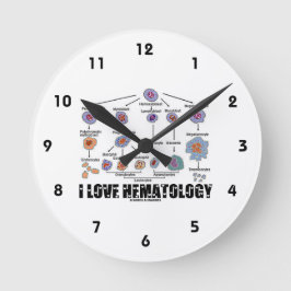 Relógio Redondo Eu amo a hematologia (a linhagem do glóbulo)