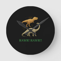 Relógio Redondo - Eu Amo Dinossauros Rawr Rawr