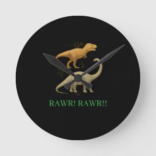 Relógio Redondo - Eu Amo Dinossauros Rawr Rawr