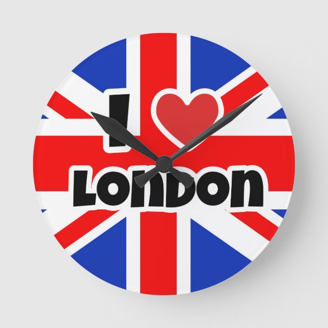 Relógio Redondo Eu amo Londres (Frente)
