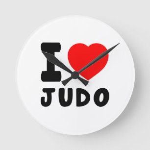 Relógio Redondo Eu amo o judo