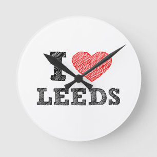 Relógio Redondo Eu-amor-Leeds