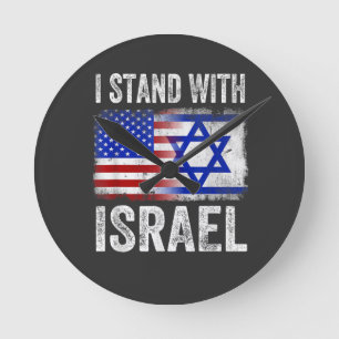 Relógio Redondo Eu apoio Israel