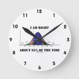 Relógio Redondo Eu sou aproximadamente 95% direito do humor da