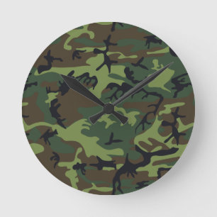 Relógio Redondo Exército Camo