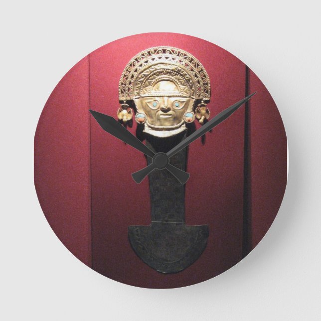 Relógio Redondo Faca cerimonial de ouro inca (Tumi), Lima, Peru (Frente)