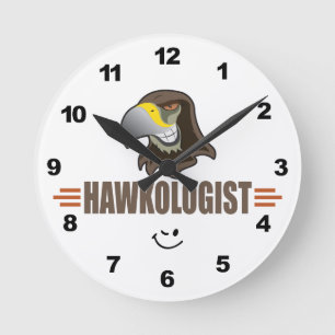 Relógio Redondo FALCÕES - Pássaros, Mascote de Equipe Esportiva Es