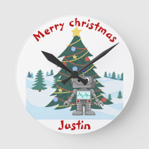 Relógio Redondo família de presentes de natal, personalize o nome