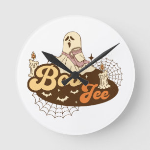 Relógio Redondo Fantasma Boo-Jee Halloween engraçado