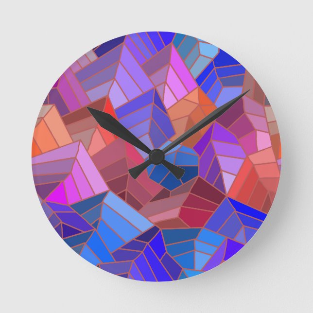 Relógio Redondo Fantasy Mounains View do Céu (Frente)