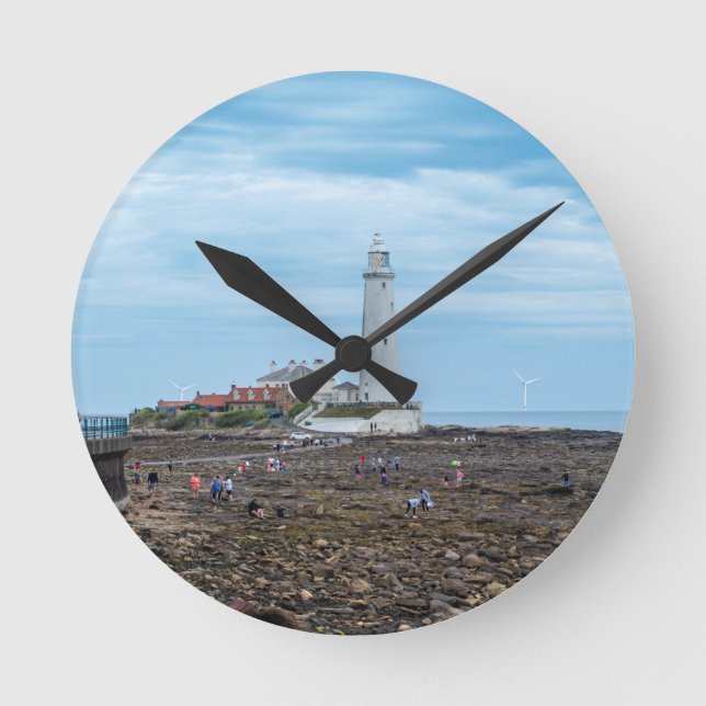 Relógio Redondo Farol de Whitley Bay  (Frente)