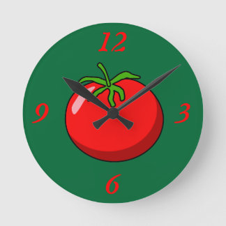 Relógio Redondo Fatia de Tomate de Cartoon