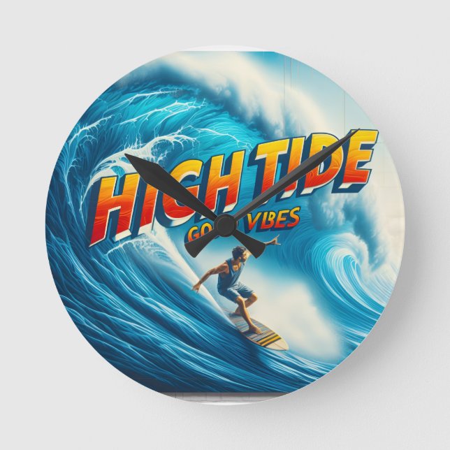 Relógio Redondo Faux Wrapped Canvas Print (Frente)