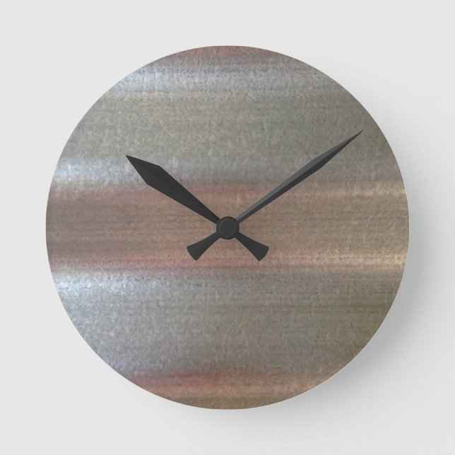 Relógio Redondo Fecho de metal da folha corrompida (Frente)