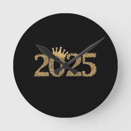 Relógio Redondo feliz ano novo 2025