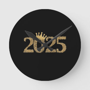 Relógio Redondo feliz ano novo 2025