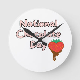 Relógio Redondo Feliz dia nacional do chocolate