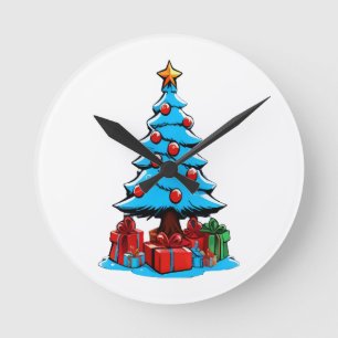 Relógio Redondo Feliz Natal 3D