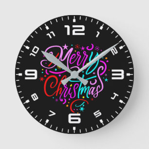 Relógio Redondo Feliz Natal - Designs de Natal
