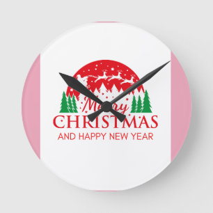 Relógio Redondo Feliz Natal E Feliz ano novo