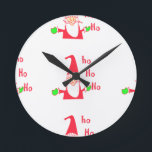 Relógio Redondo Feliz Natal Feliz Papais noeis Engraçados Hoho<br><div class="desc">Feliz Natal Feliz Papais noeis Engraçados Hohoho. Um lindo Natal especial para o Papai Noel com sua famosa risada HoHo! Um dos mais recentes Papais noeis Feliz Natal Feliz Natal Hohoho pop art para esta temporada especial de férias. Sinta-se à vontade para personalizar estes Papais noeis engraçados maravilhosos com suas...</div>