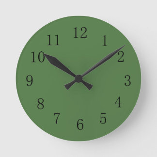 Relógio Redondo Fern Green Color Earth Tone Lowpriced Wall Clock