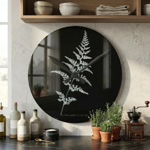 Relógio Redondo Fern - Gymnogramma Sulphureia - Efeito de raios X 