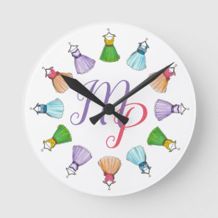 Relógio Redondo Festa de Baile de formatura Vintage Drena Inicial 