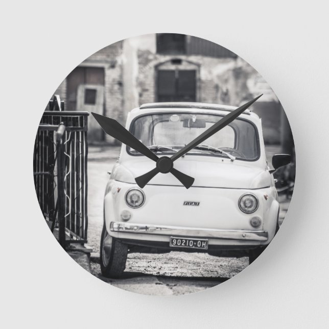 Relógio Redondo Fiat 500, Cinquecento em Italia (Frente)