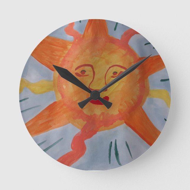 Relógio Redondo Fiery Sun Wall Clock (Frente)