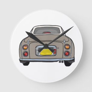 Relógio Redondo Figuras Figaro Carro Topaz Mist Garage Clock