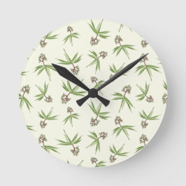 Relógio Redondo Filiais Vermelhos Amigados no creme - padrão perfe