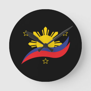 Relógio Redondo Filipinas: Filipino Pinoy Flag