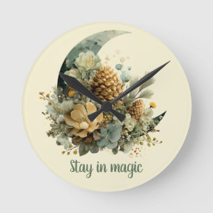 Relógio Redondo Fique na Magic Winter Moon Design