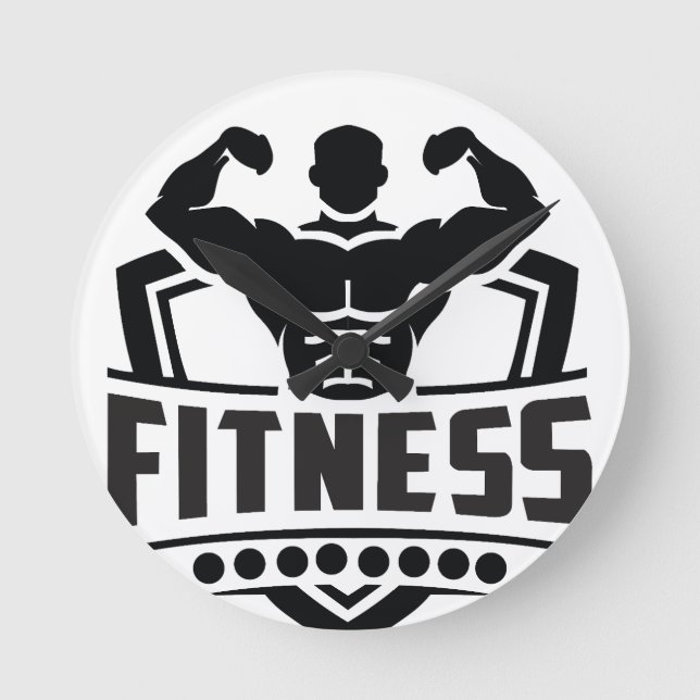 Relógio Redondo Fitness Motivation Graphic | Strong & Active Life (Frente)