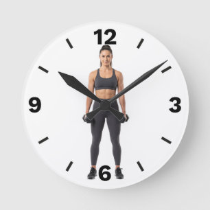 Relógio Redondo Fitness Woman Workout Gym Exercise Training