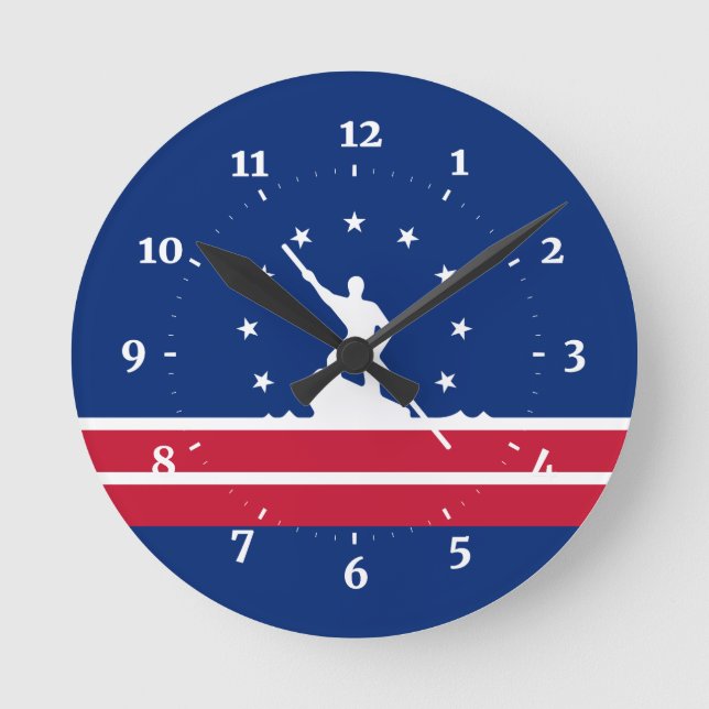 Relógio Redondo Flag of Richmond, Virginia Square Wall Clock (Frente)