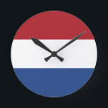 Relógio Redondo Flag of the Netherlands Wall Clock<br><div class="desc">Flag of the Netherlands Wall Clock</div>