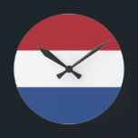 Relógio Redondo Flag of the Netherlands Wall Clock<br><div class="desc">Flag of the Netherlands Wall Clock</div>