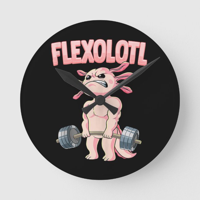 Relógio Redondo Flexolotl Axolote (Frente)