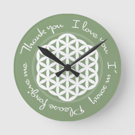 Relógio Redondo Flor da Vida Ho'oponopono