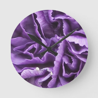 Relógio Redondo Flor de Cravos Roxo
