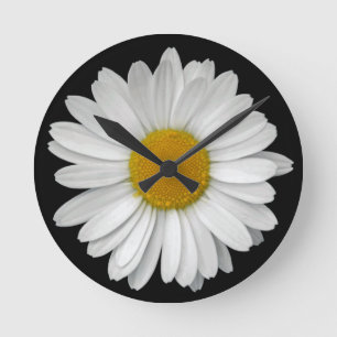 Relógio Redondo Flor de Daisy Simples Moderno e Bonito