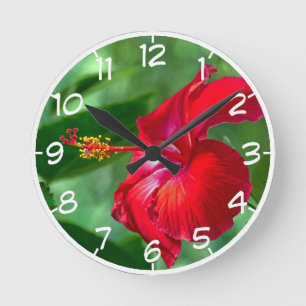 Relógio Redondo Flor de Hibiscus